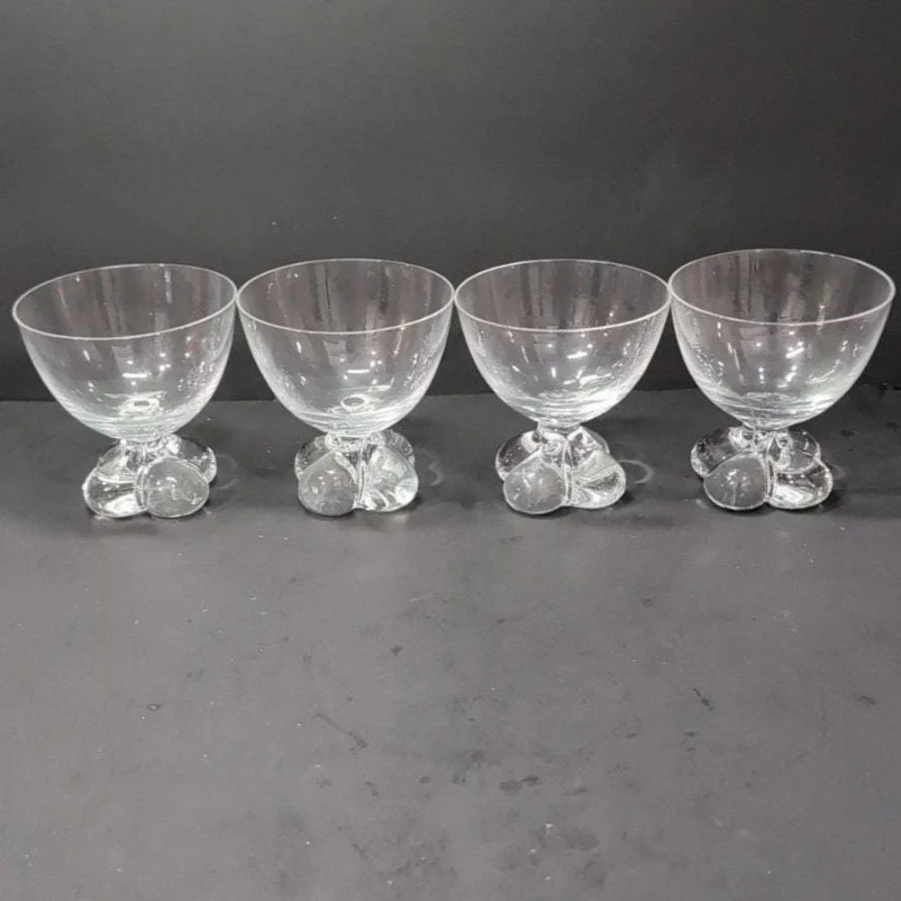 Tiffin Franciscan Du Jour‎ Champagne Coupes, Set of 4, Vintage Sherbet Glasses